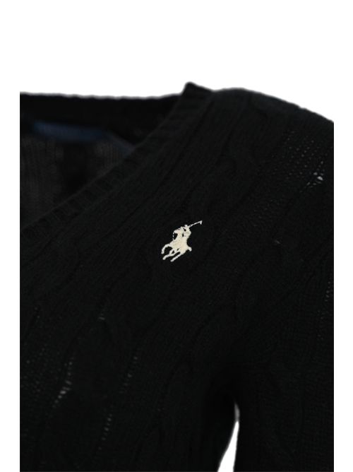Maglia a trecce in lana e cashmere Nero POLO RALPH LAUREN | 211971866005